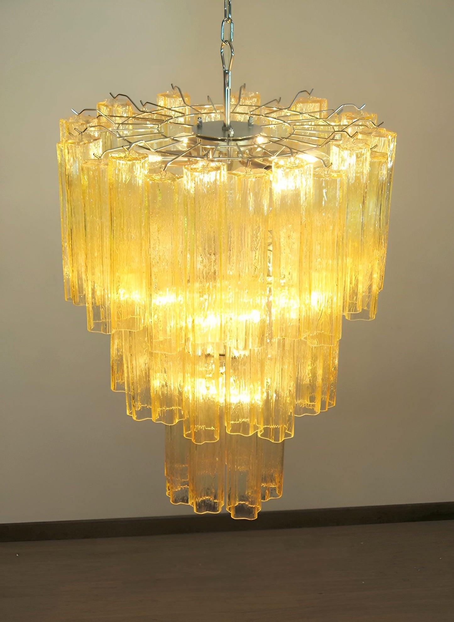 Yellow Murano Glass Tube Chandelier - YIOSI