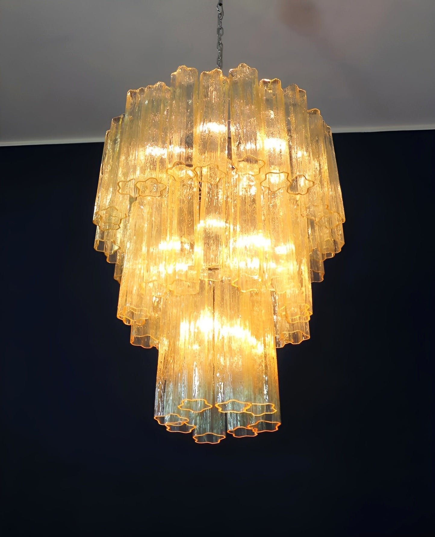 Yellow Murano Glass Tube Chandelier - YIOSI