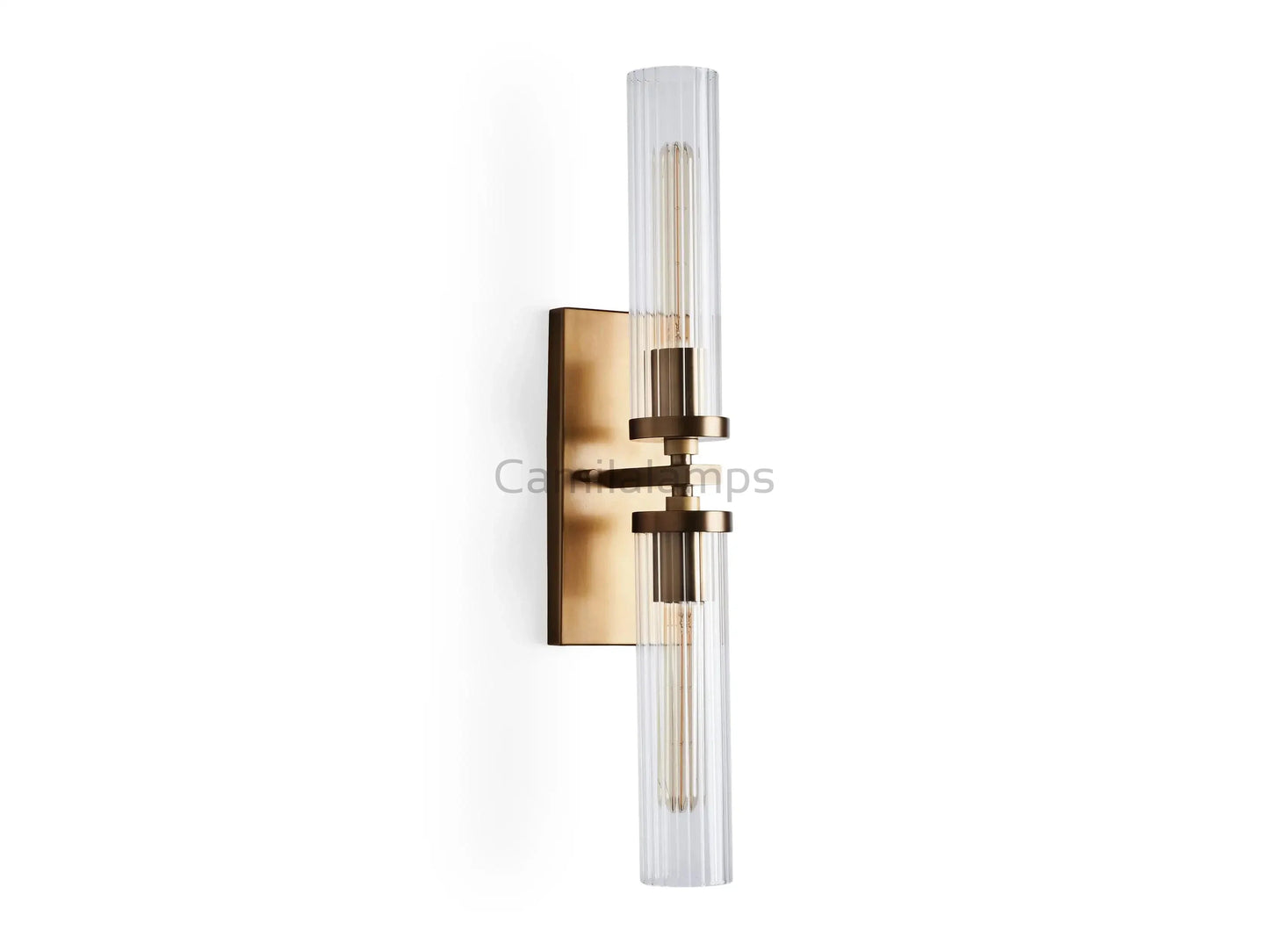 Andreas Double Sconce Vintage Brass Bronze Nickel Wall Light