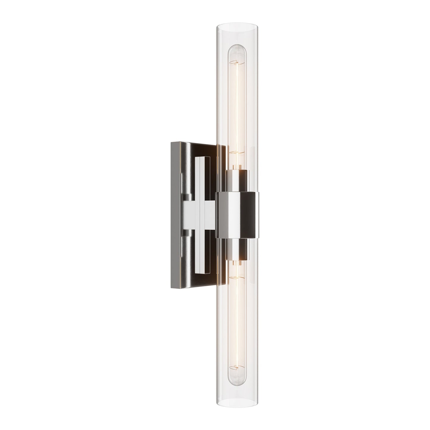 Glass tube copper walled lamp Silver / 1pc