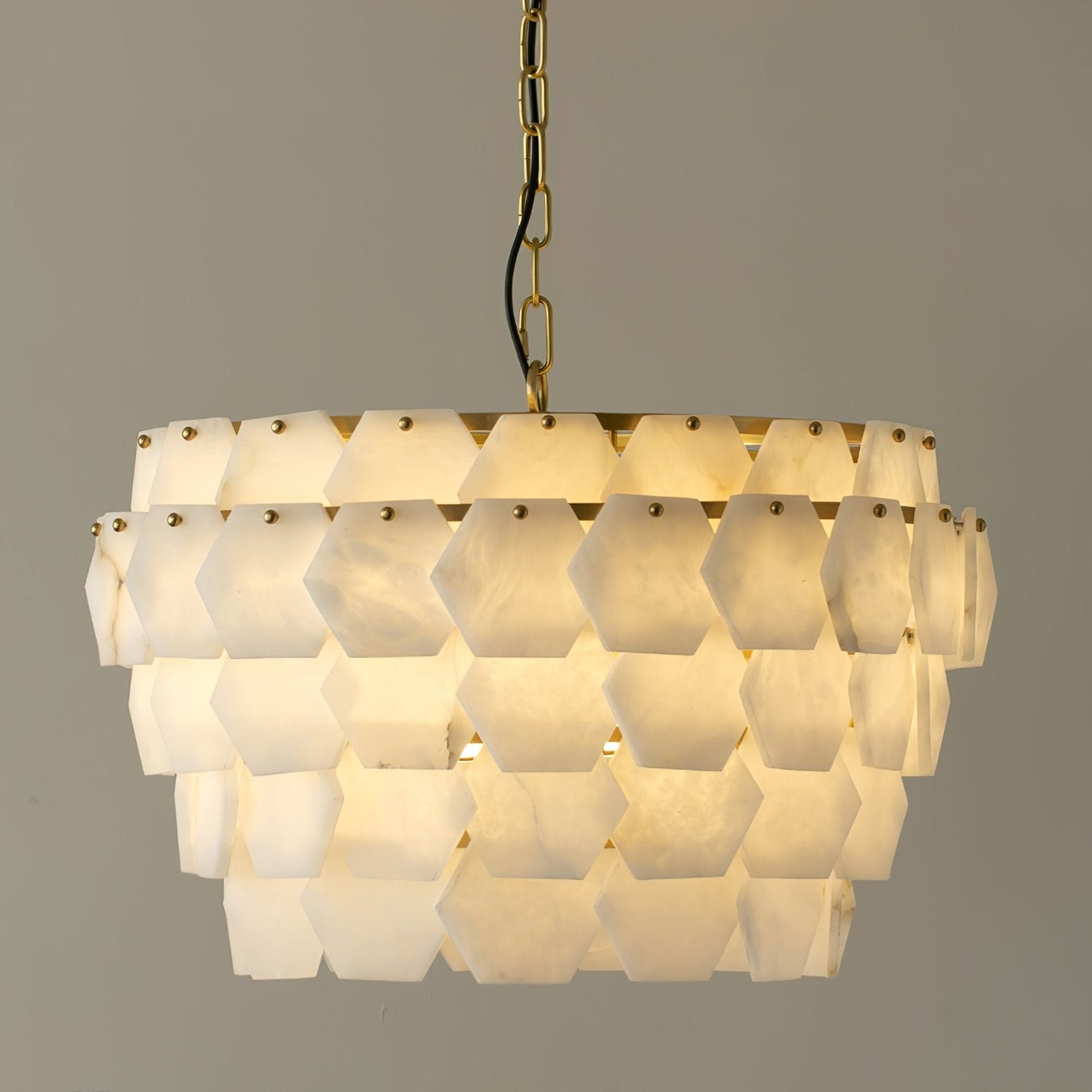 Vakkerlight Hexa Cloud Gold & White Alabaster Pendant Light – 23.6