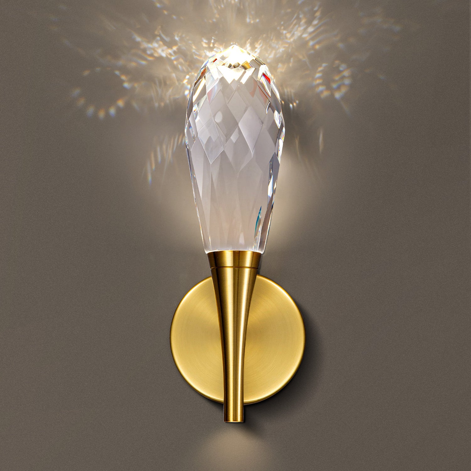 Crystal Ball Wall Sconce Single - Copper