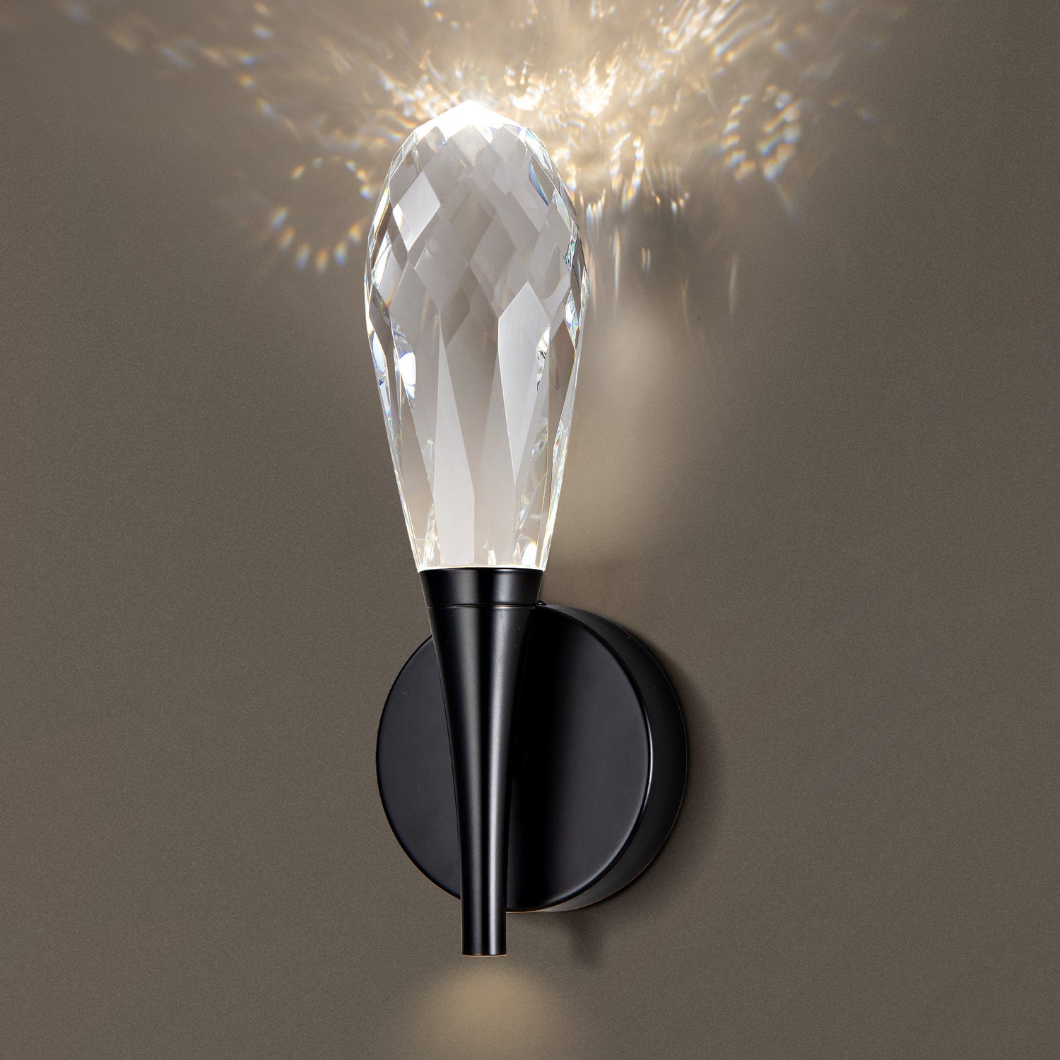 Crystal Ball Wall Sconce Single - Black