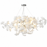 Ceramic-Ginkgo Leaf Pendant Light 1500 10-Light - Gold