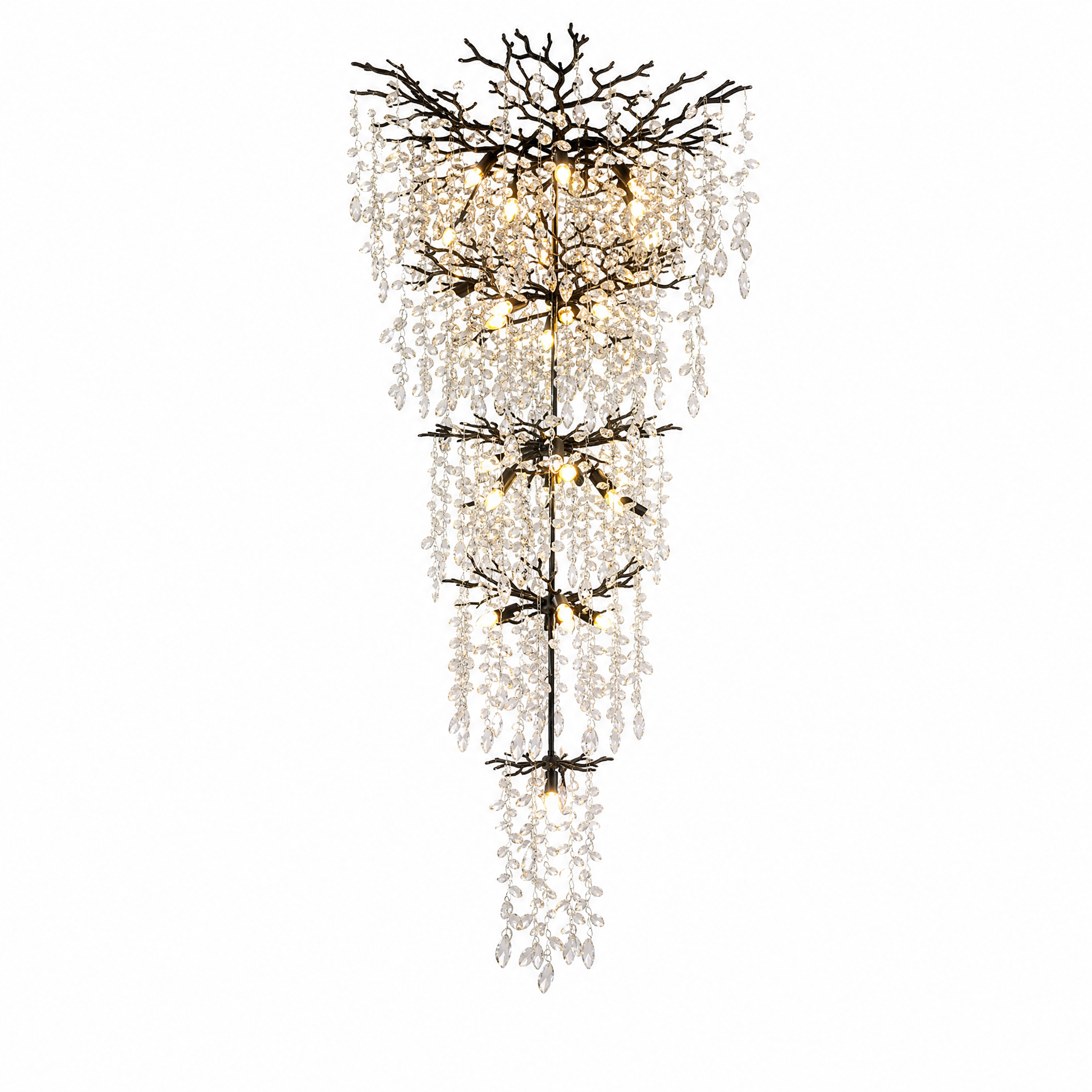 118" Cascading Crystal Tree Branch Chandelier