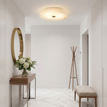 Hallway alabaster flush mount with soft warm light — Orbita modern ceiling lamp