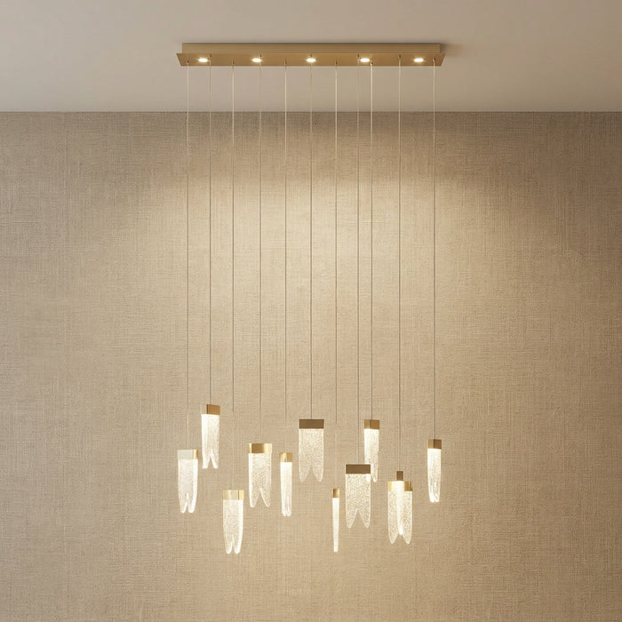 Neve Glass Linear Chandelier 39.4"