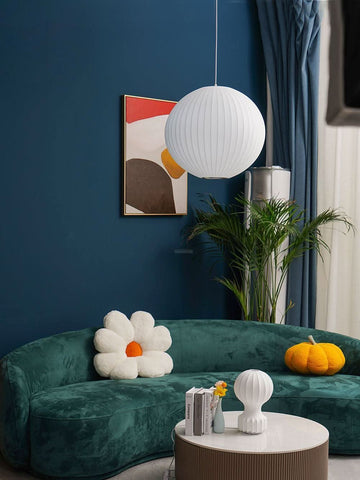 Bubble Pendant Light with Artificial Silk Lampshade - Yiosilamp