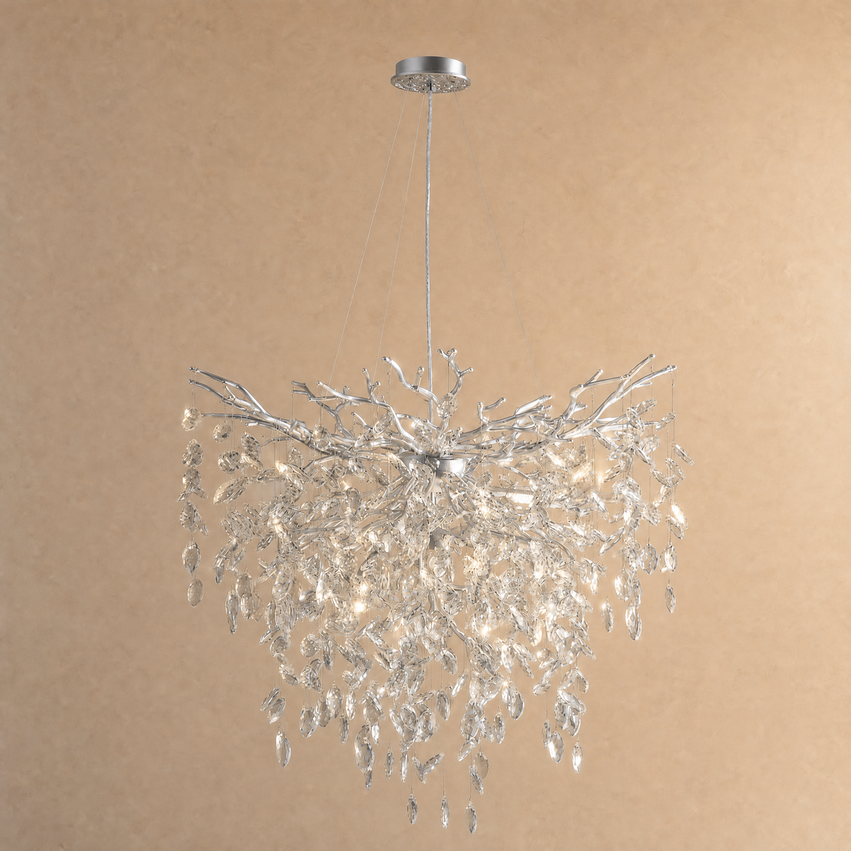 Marquise Branch Semicircle Round Pendant 760 - Silver