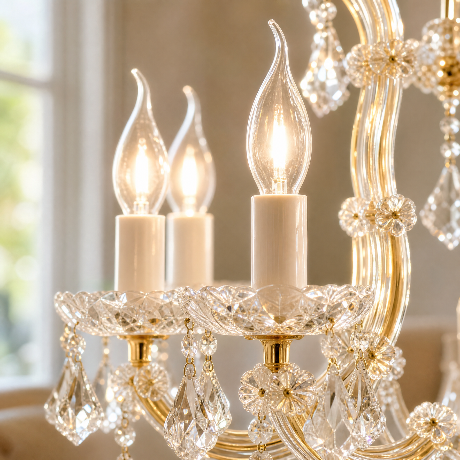 10-Light Clip Plate Chandelier D74 - Gold