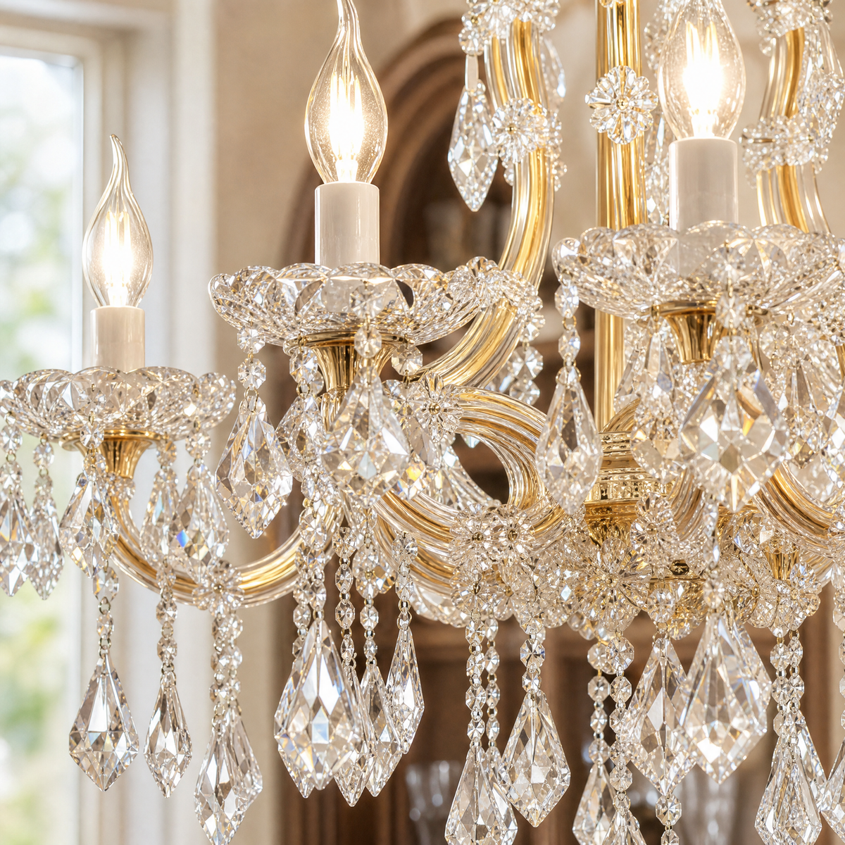 Crystal Chandelier in a porches