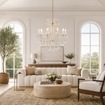 10-Light Clip Plate Chandelier D74 - Gold