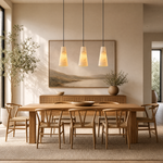 10" Natural Spanish Alabaster Conical Pendant Light