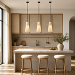 10" Natural Spanish Alabaster Conical Pendant Light