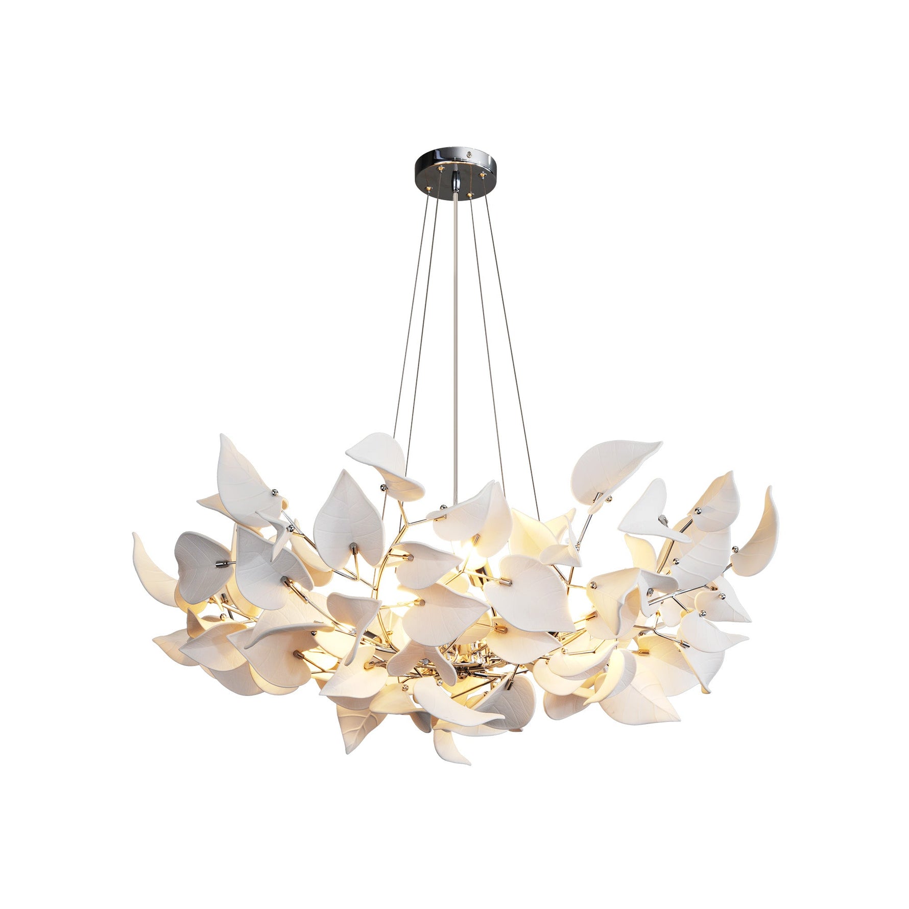 Ceramic Ginkgo Leaf Chandelier