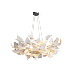 Ceramic Ginkgo Leaf Chandelier Silver / D39.4’’