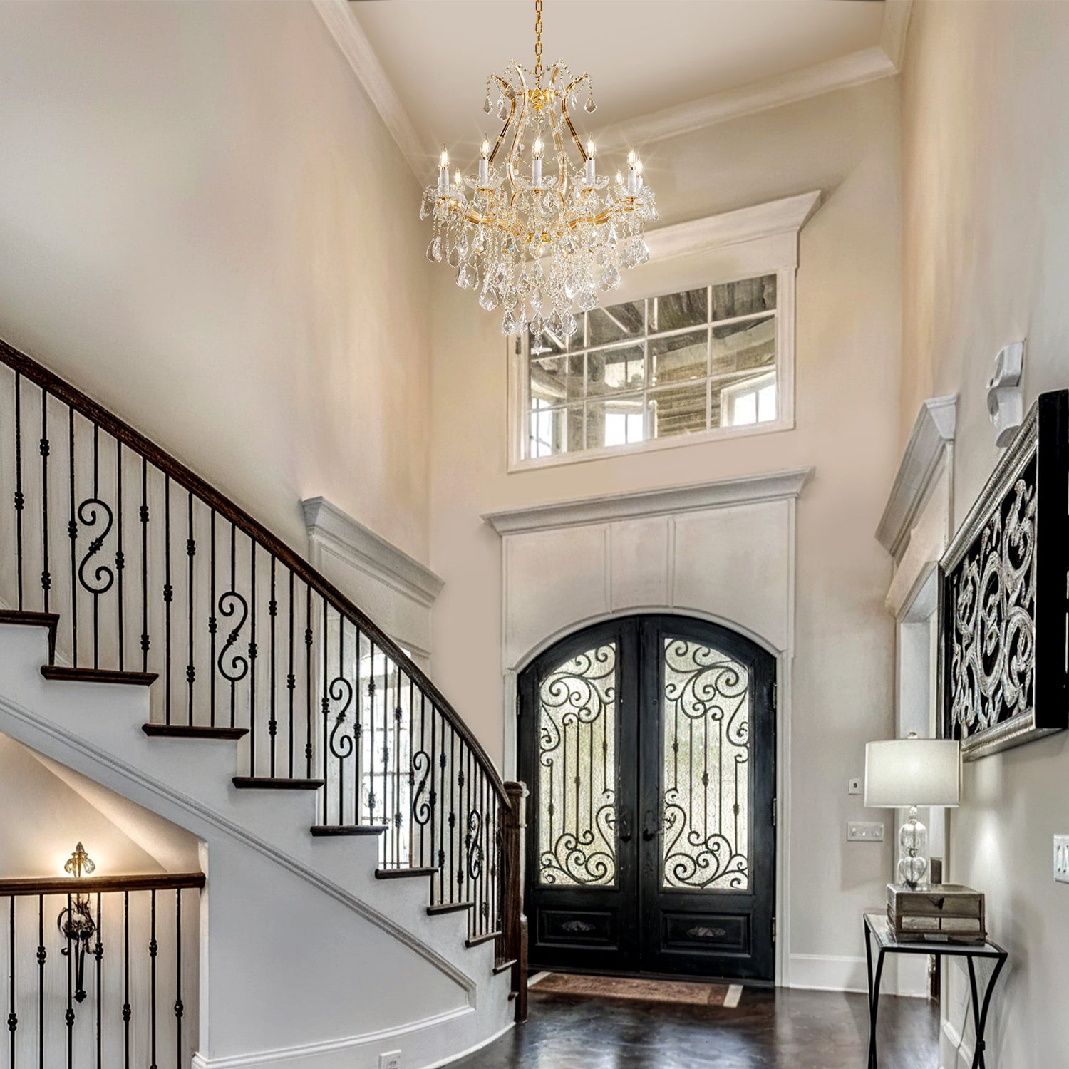 12-Light Clip Plate Chandelier D72 - Gold