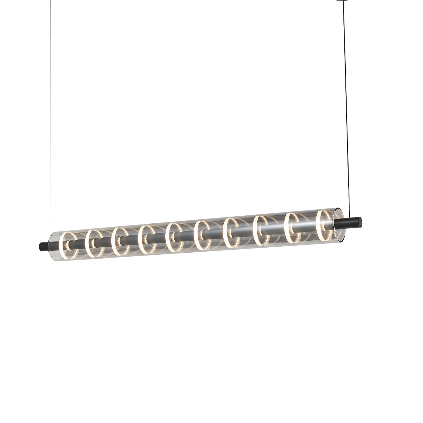 Modern Acrylic Tube Pendant Lamp L900*H1500 / Matte Black
