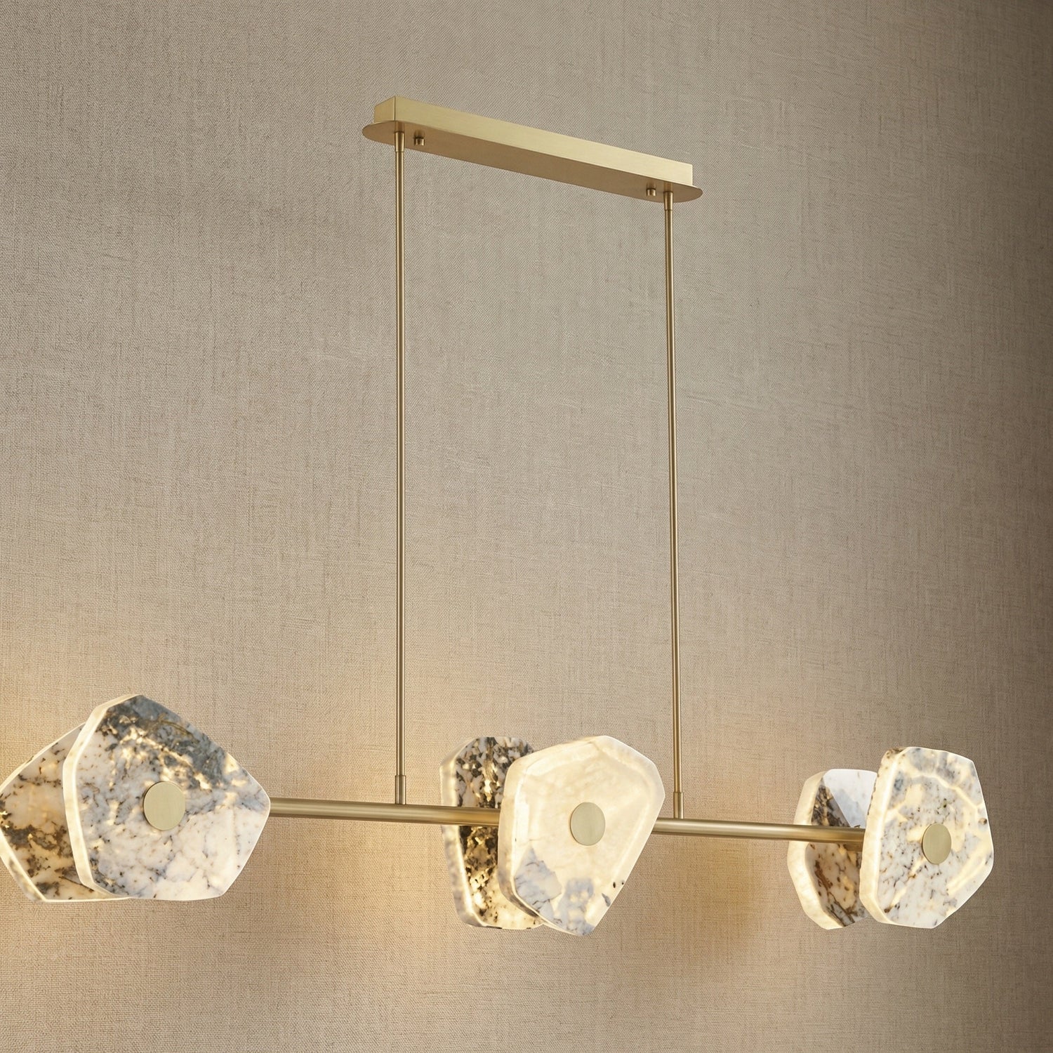 Petra Luxury Natural Stone Linear Chandelier