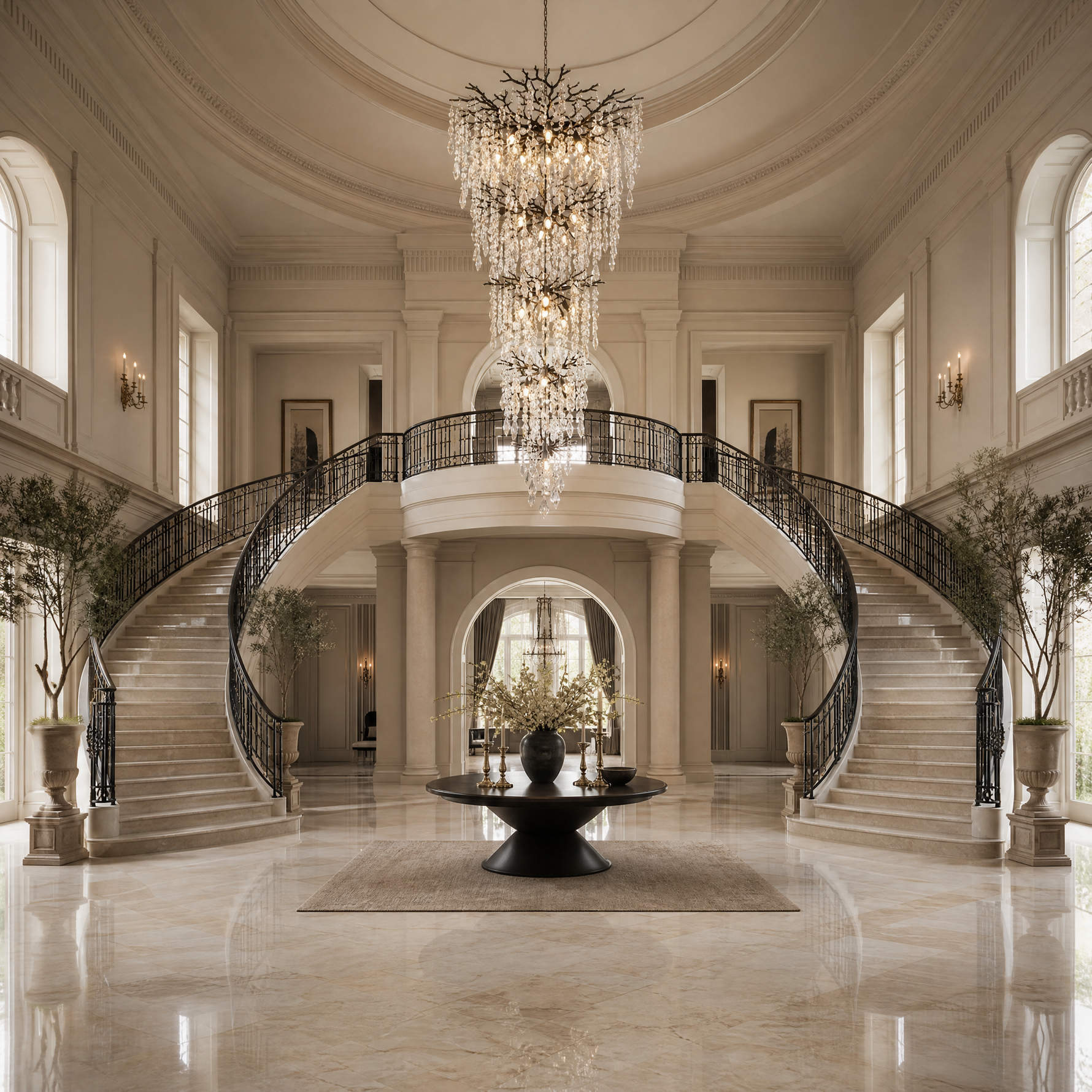 118" Cascading Crystal Tree Branch Chandelier