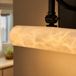 12 Inch Marble Cylinder Vanity Light Single - Matte Black