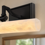 12 Inch Marble Cylinder Vanity Light Single - Matte Black