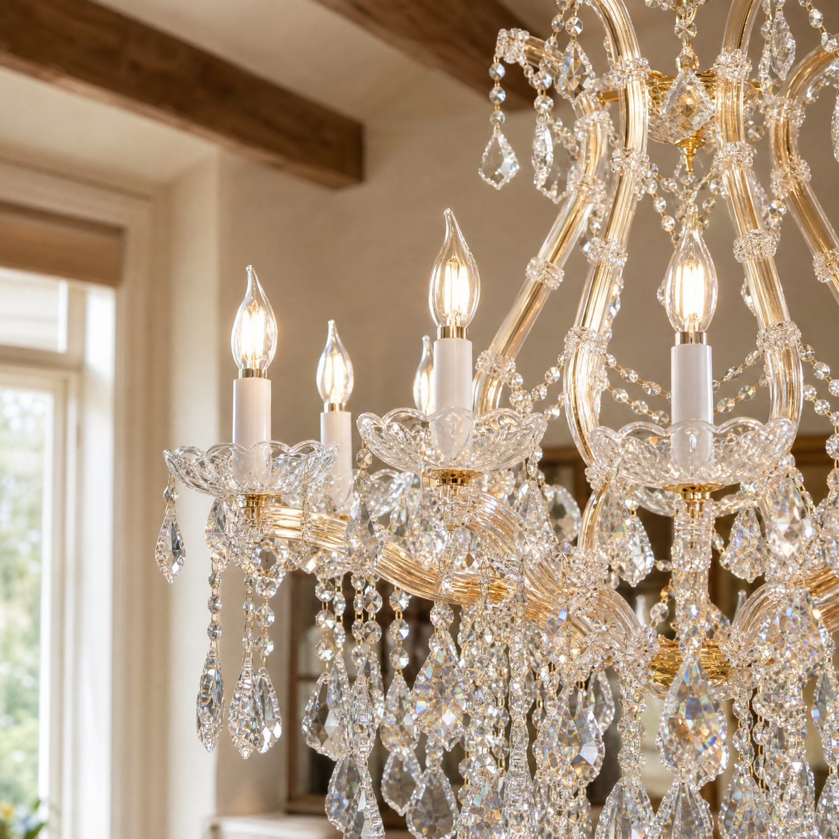 12-Light Clip Plate Chandelier D72 - Gold