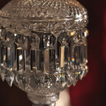 12-Light Fabric Shade Crystal Textured Glass Floor Lamp