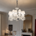 12-Light Pleated Shade Crystal Chandelier