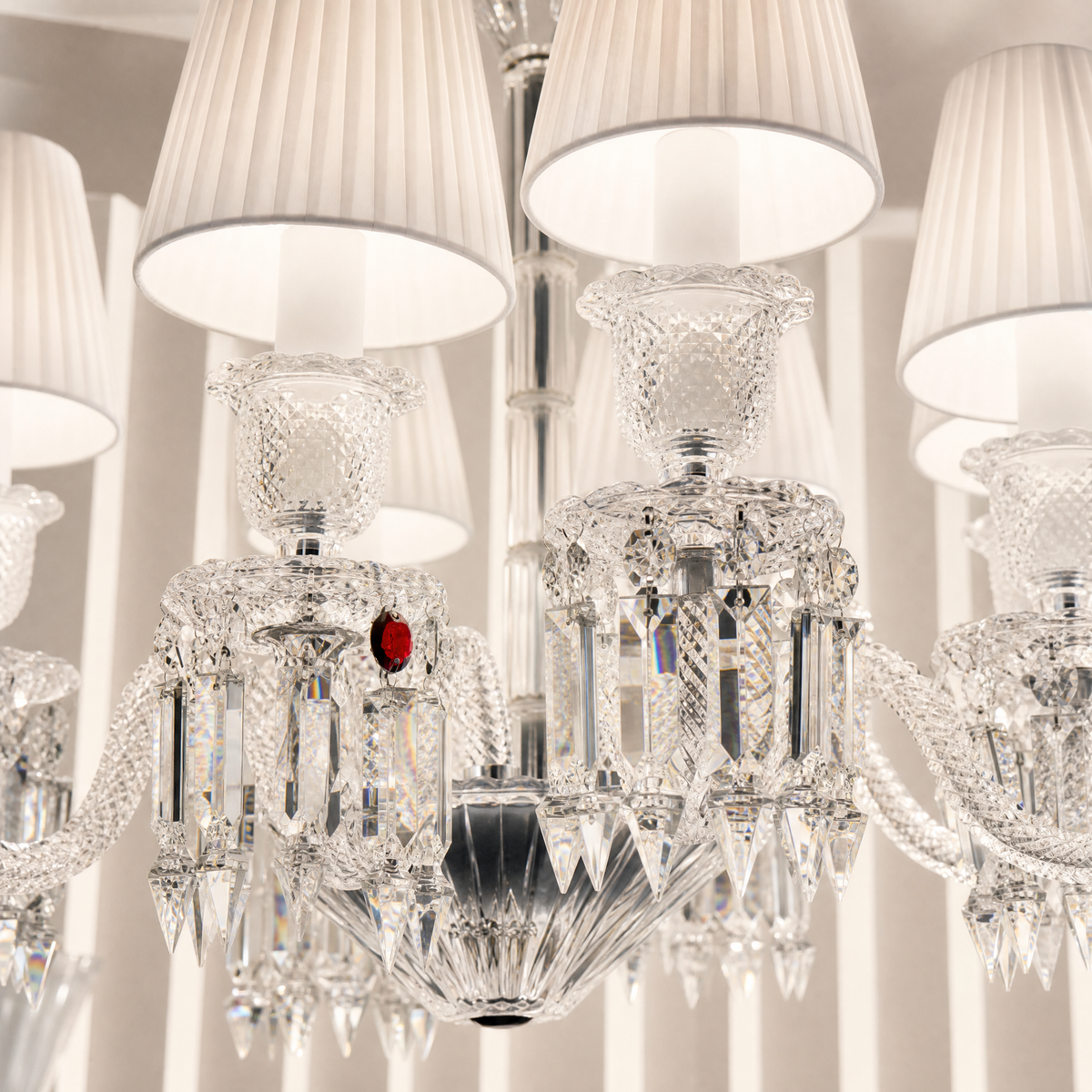 12-Light Pleated Shade Crystal Chandelier