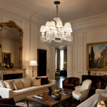 12-Light Pleated Shade Crystal Chandelier