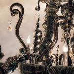 12-Light Smoke Swirled Glass Candle Chandelier