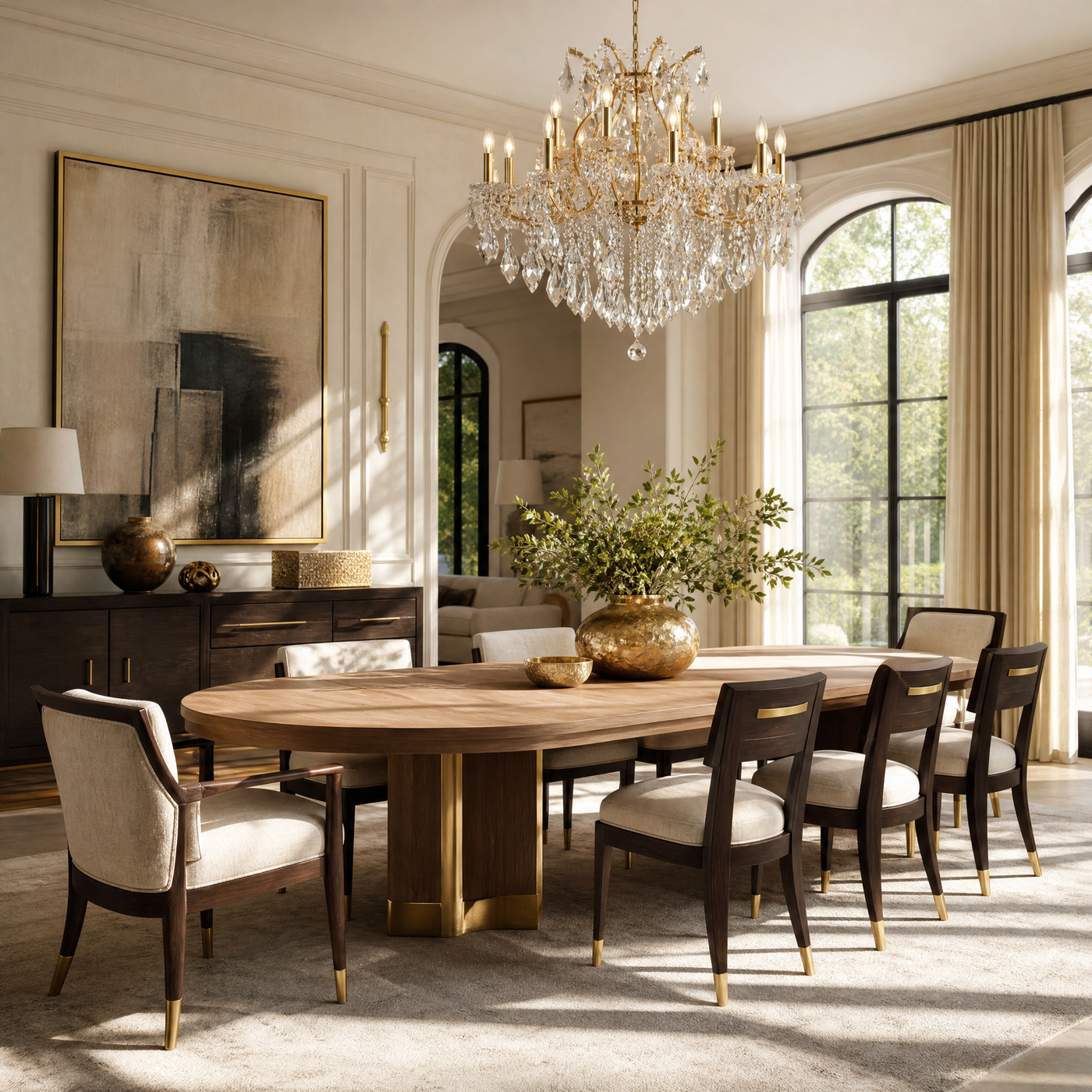 30.7" 15-Light Maria Theresa Crystal Chandelier - Gold