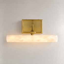 12 Inch Alabaster Cylinder Vanity Light Brass