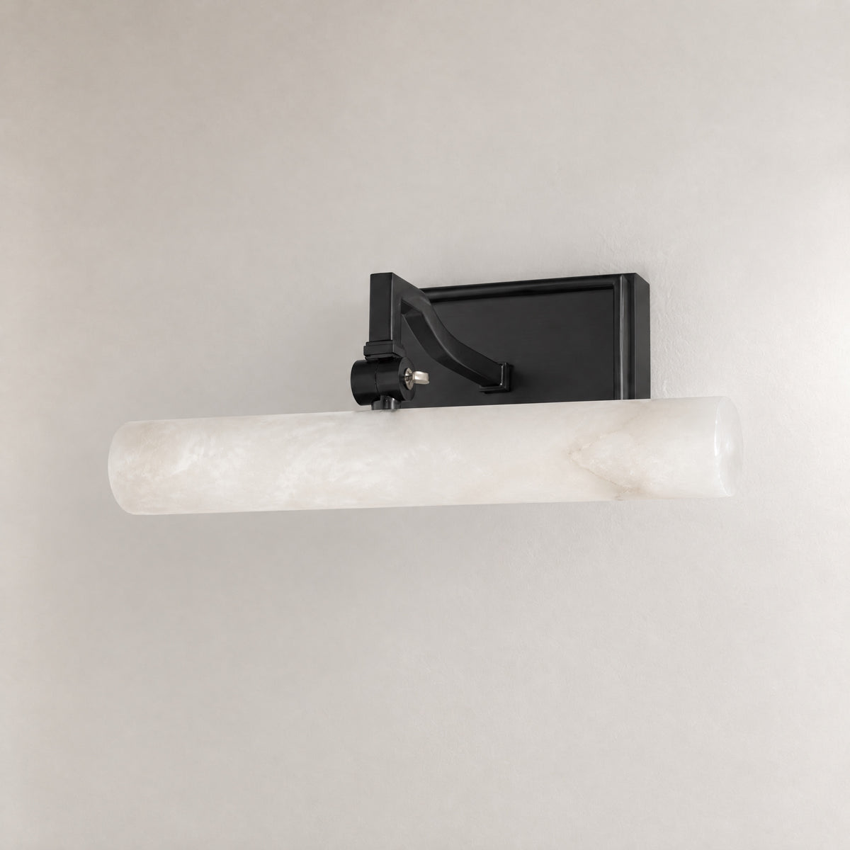 12 Inch Alabaster Cylinder Vanity Light Single - Matte Black – lights off