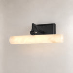 12 Inch Alabaster Cylinder Vanity Light Single - Matte Black – lights on