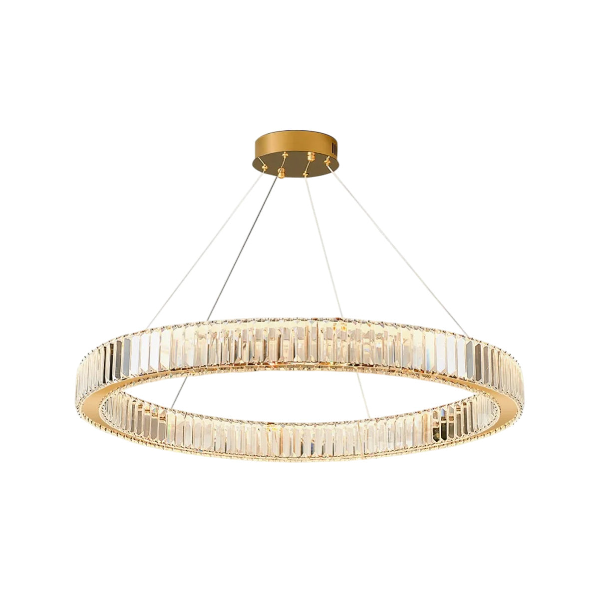 Gold Crystal Multi‑Tier LED Chandelier – Elegant Luxury