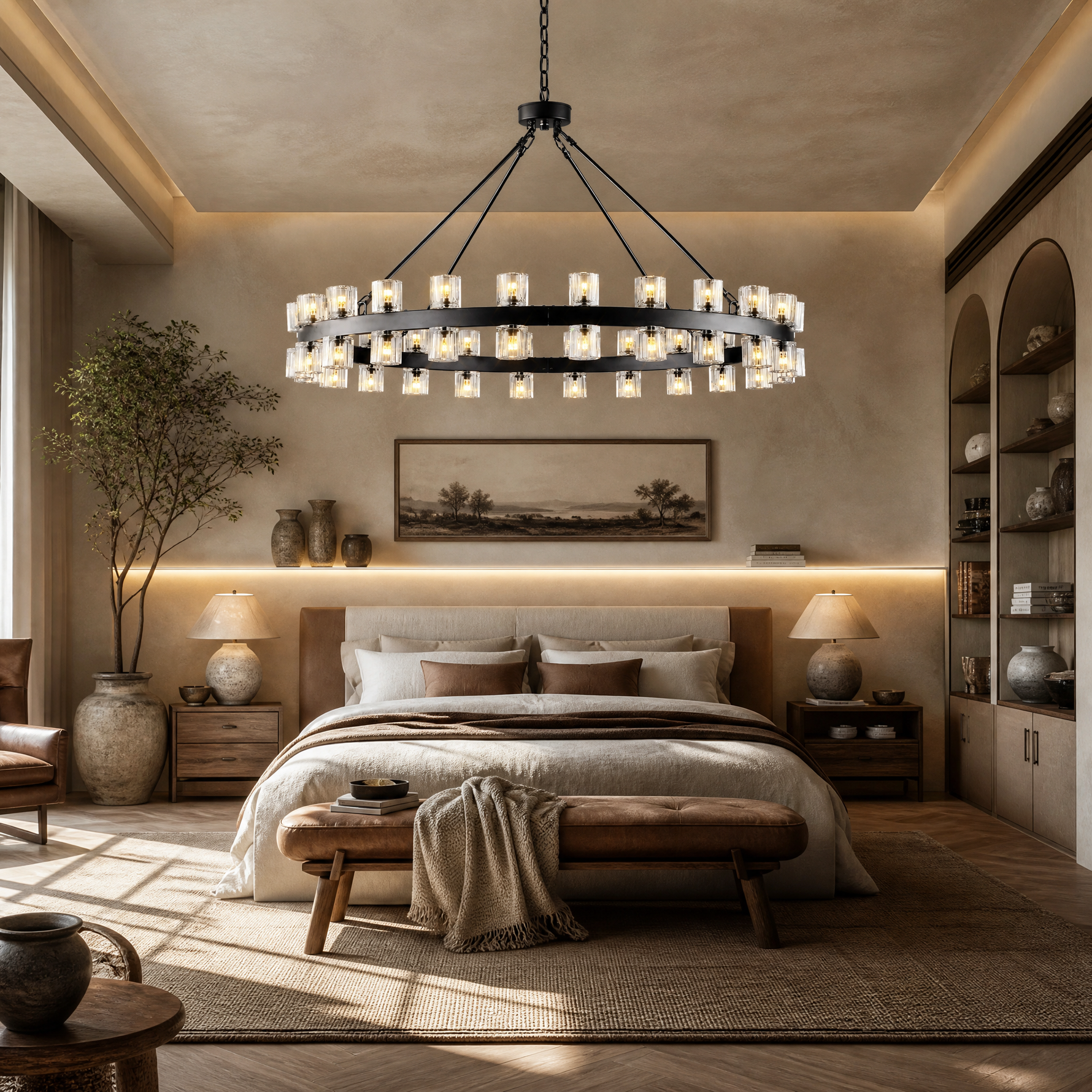 14-Light Marble Bead-shaped Staircase Light - Bronze