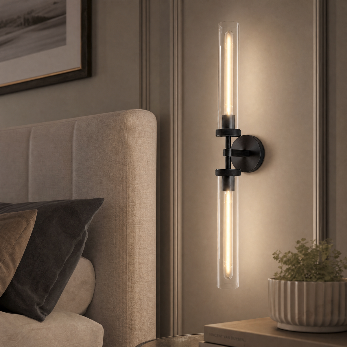 14-Light Platinum Leaf Staircase Light - Silver