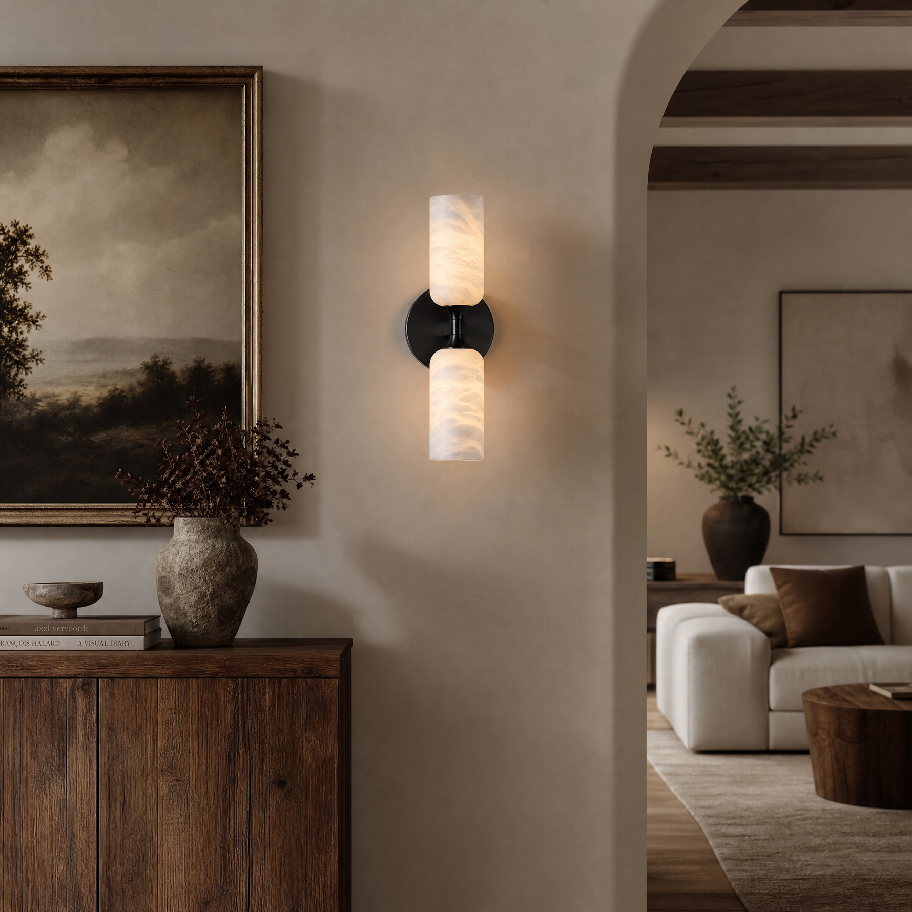 14'' Modern Spanish Alabaster Wall Sconce