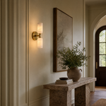 14'' Modern Spanish Alabaster and Brass Wall Sconce