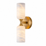 14'' Modern Spanish Alabaster and Brass Wall Sconce