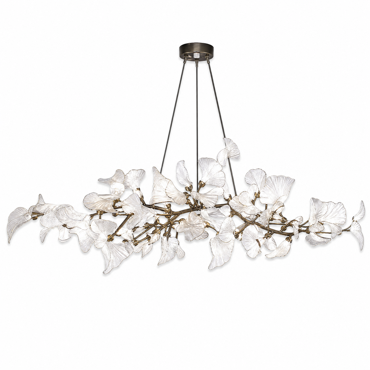 Ceramic Heart-shaped Blade L1500 Pendant Light - Chrome Color 12-Light Sources