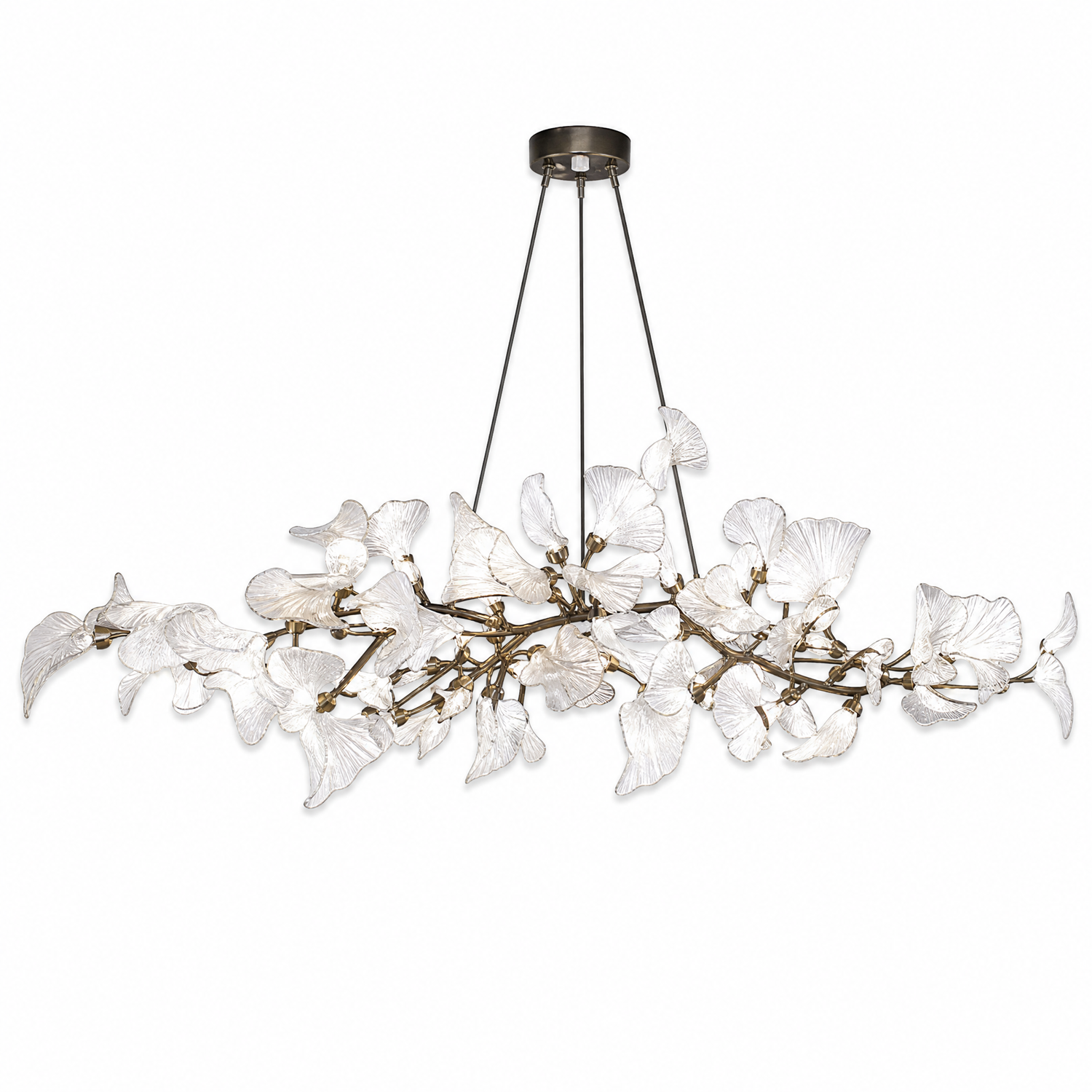 Ceramic Heart-shaped Blade L1500 Pendant Light - Chrome Color 12-Light Sources