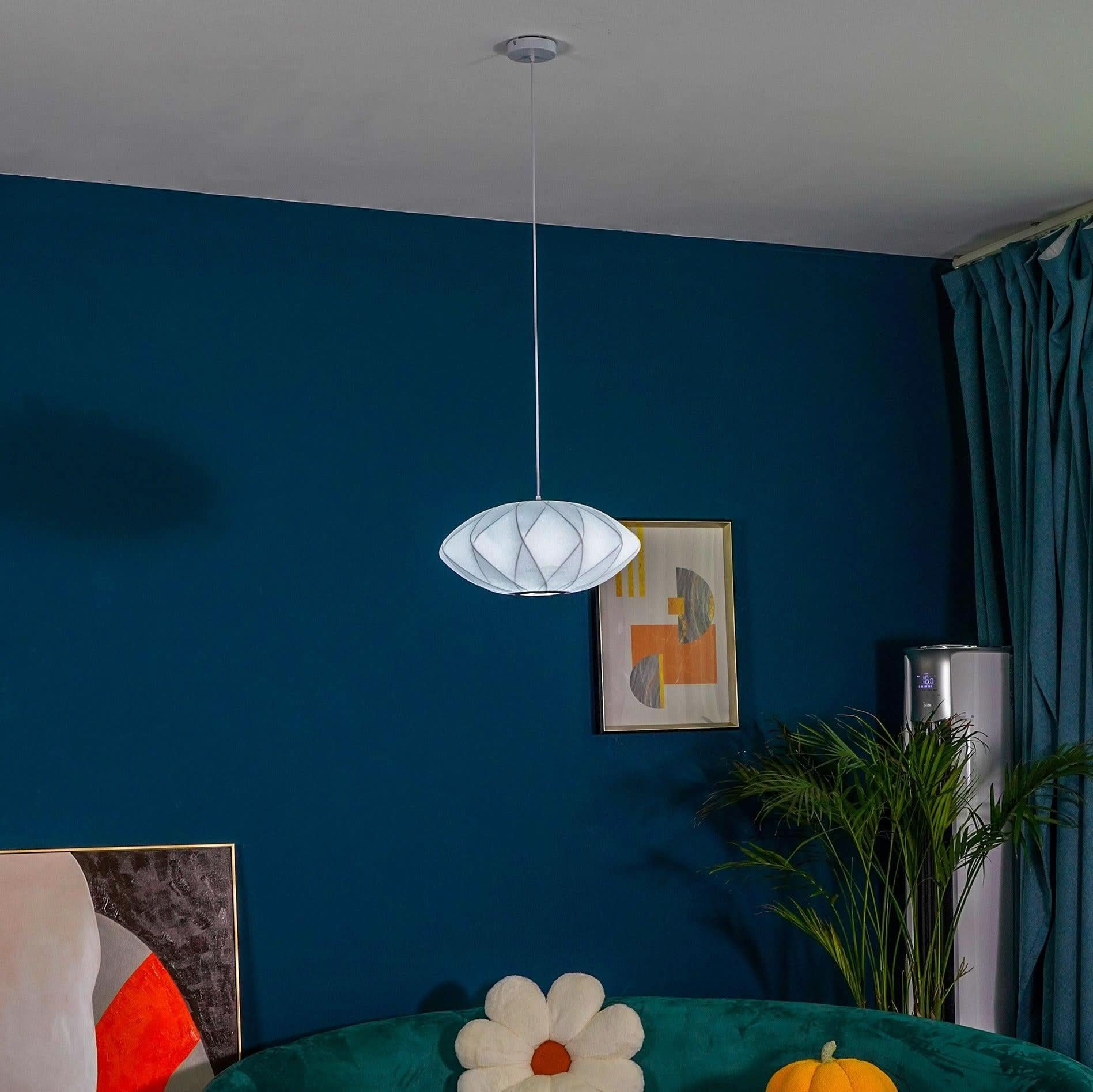 Bubble Pendant Light with Artificial Silk Lampshade - Yiosilamp