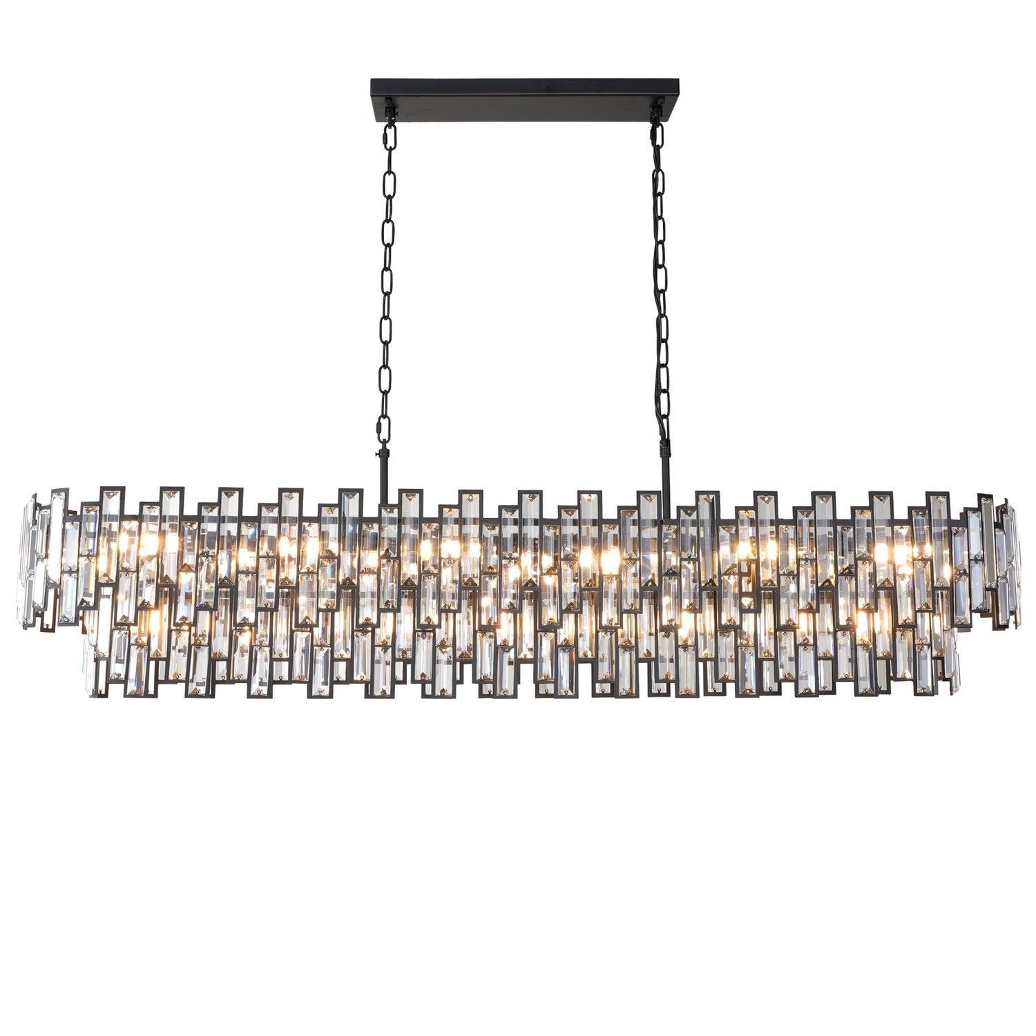 Twin Mirror Linear Dining Pendant 1400 - Black