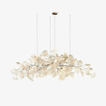 Gingko Chandelier N Luxury Ceramic Leaf Ceiling Light Gold White Nickel Finish