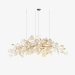 Gingko Chandelier N Luxury Ceramic Leaf Ceiling Light Gold White Nickel Finish