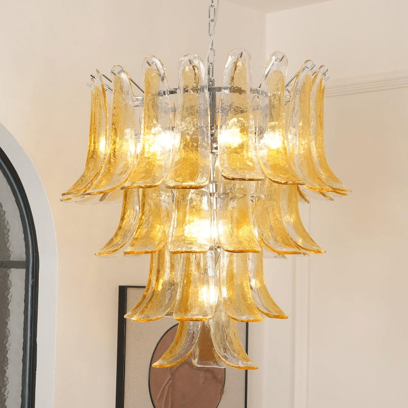 Murano Amber Lily Chandelier - YIOSI