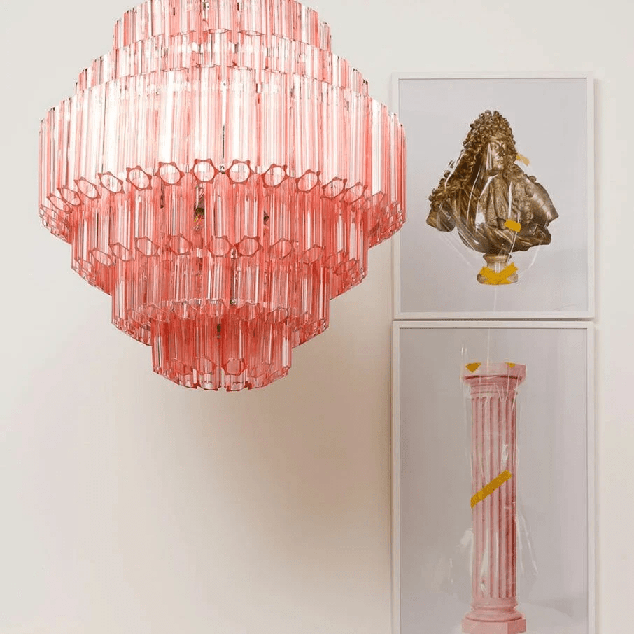 Pink Palermo Murano Chandelier - YIOSI